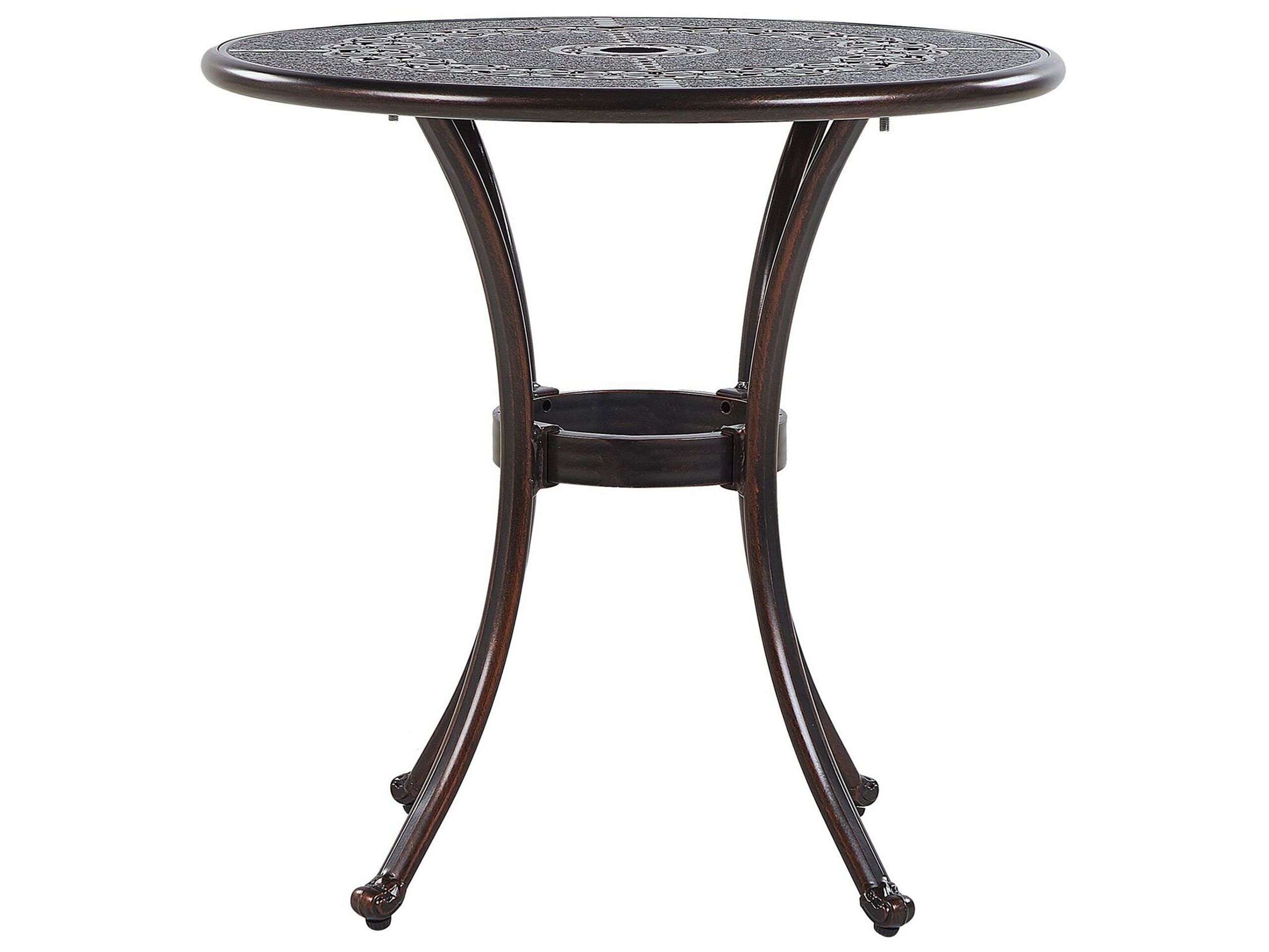 Mesa de balcón bovino 65 cm 65 cm metal marrón oscuro