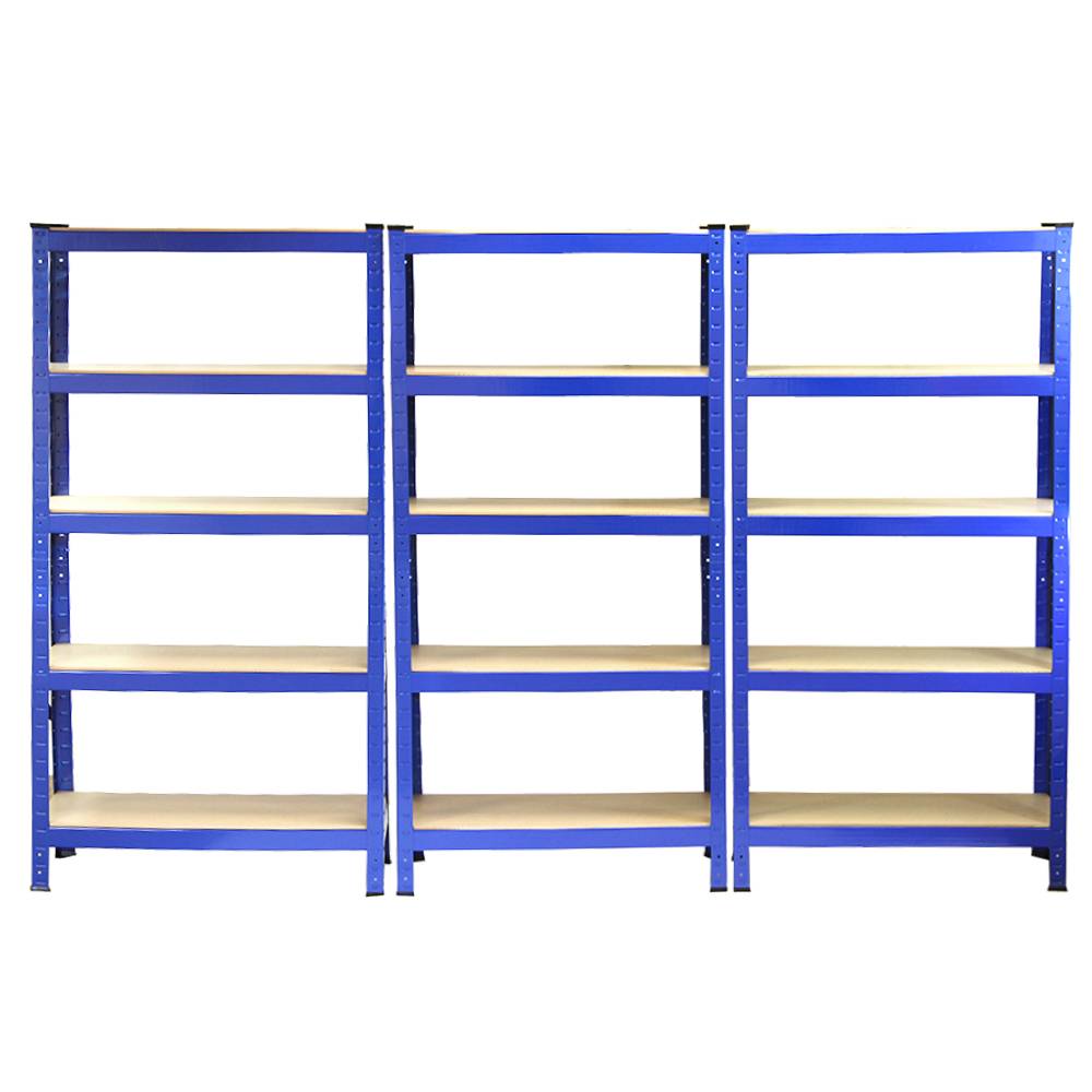 10 estanterías t-rax, azul, 75cm ancho x 30cm fondo