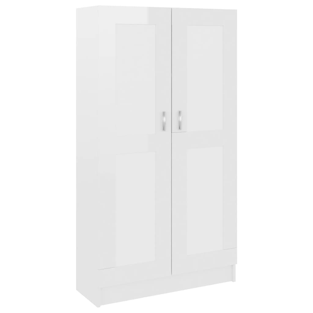 vidaXL estantería madera contrachapada blanco brillo 82,5x30,5x150 cm