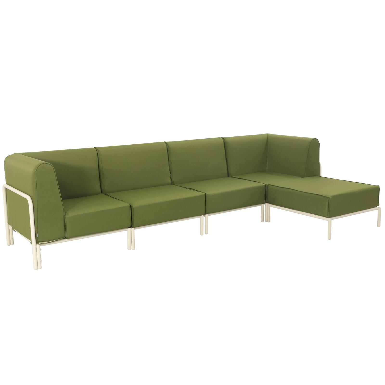 Oviala - conjunto modular de jardín bajo para 5 personas verde caqui