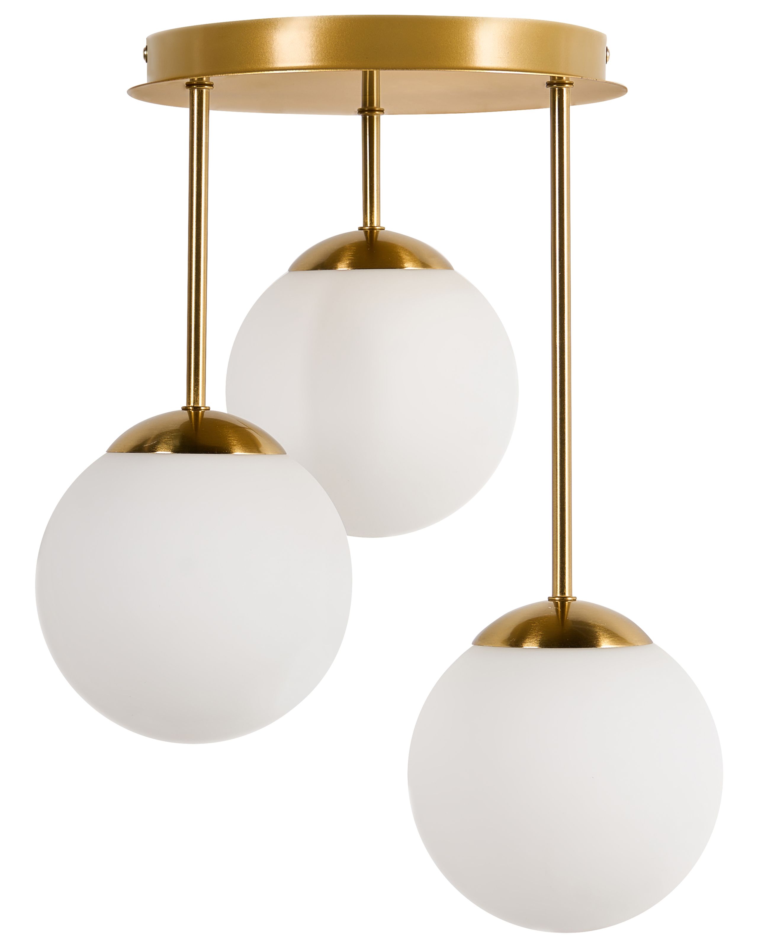 Lámpara colgante de 3 luces riana vidrio metal latón