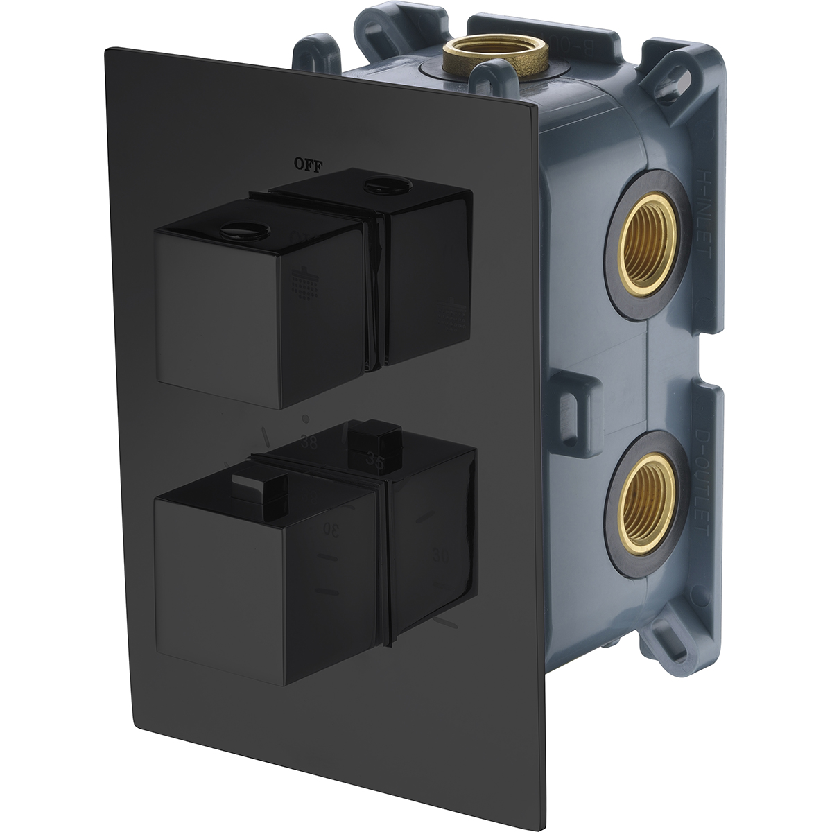 Grifo empotrado termostático 3 vías negro mate [ imex® ]
