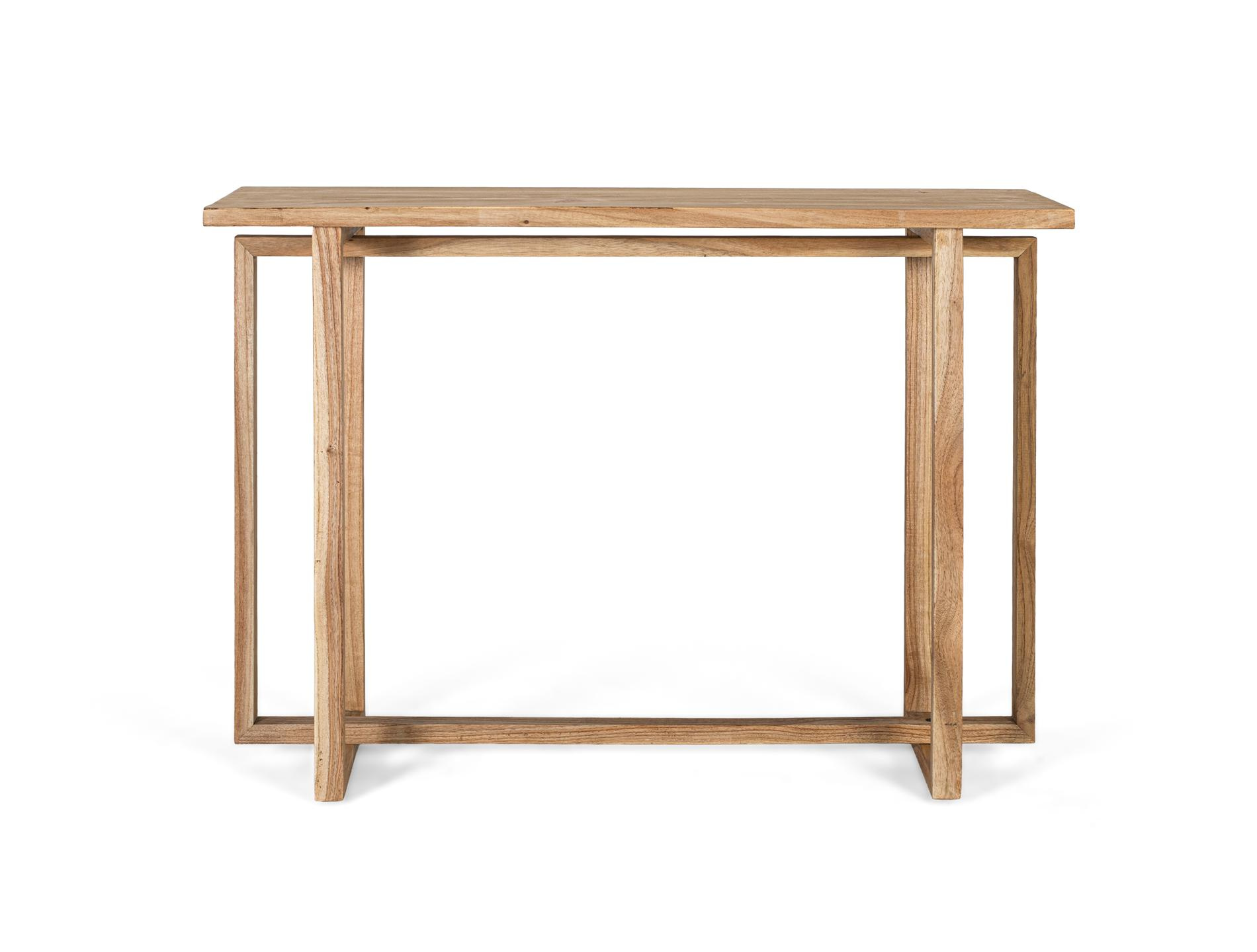 Consola virelle de madera de mindi en color natural 120 cm