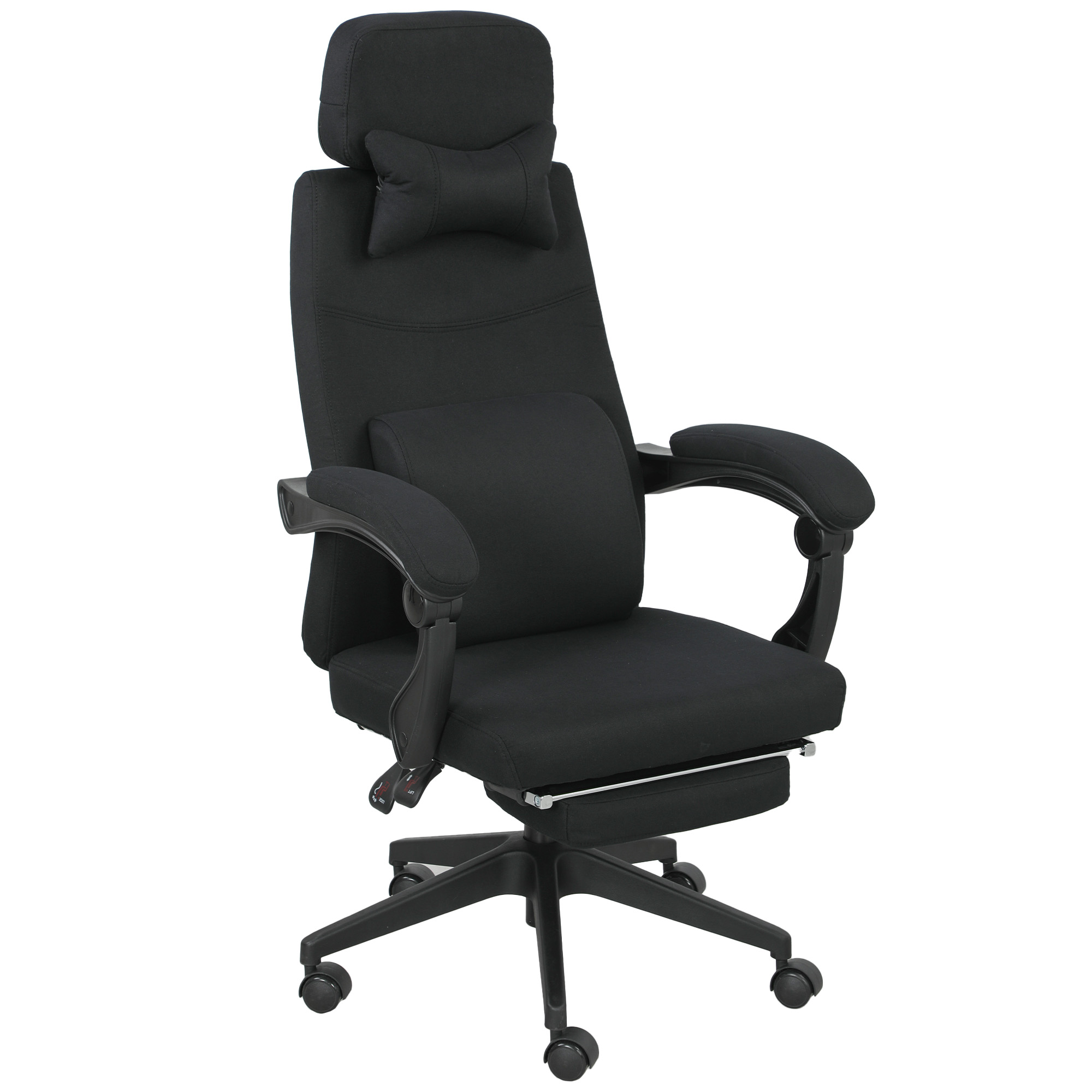 Silla de oficina poliéster negro 68x62x127 cm