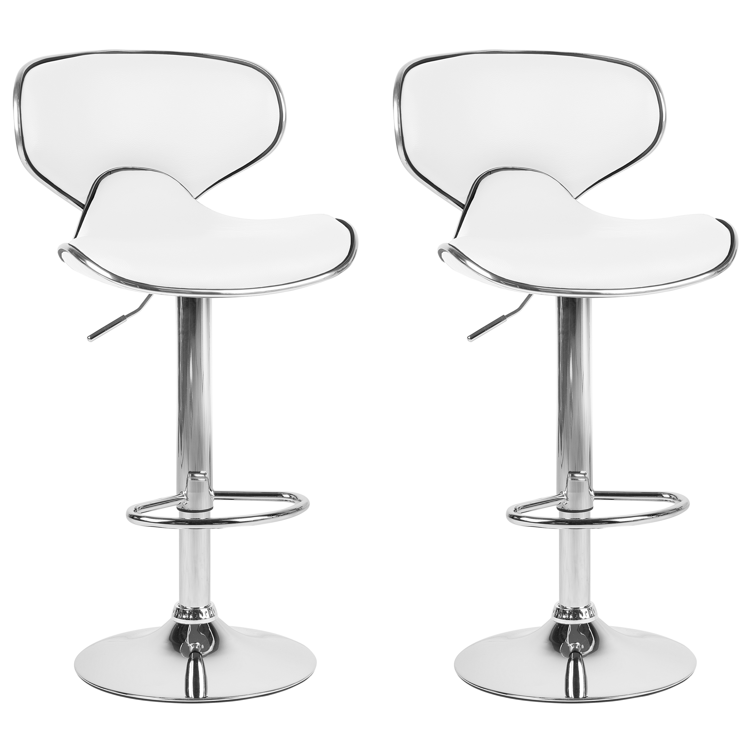 Conjunto de 2 sillas de bar conway giratoria piel sintética blanco