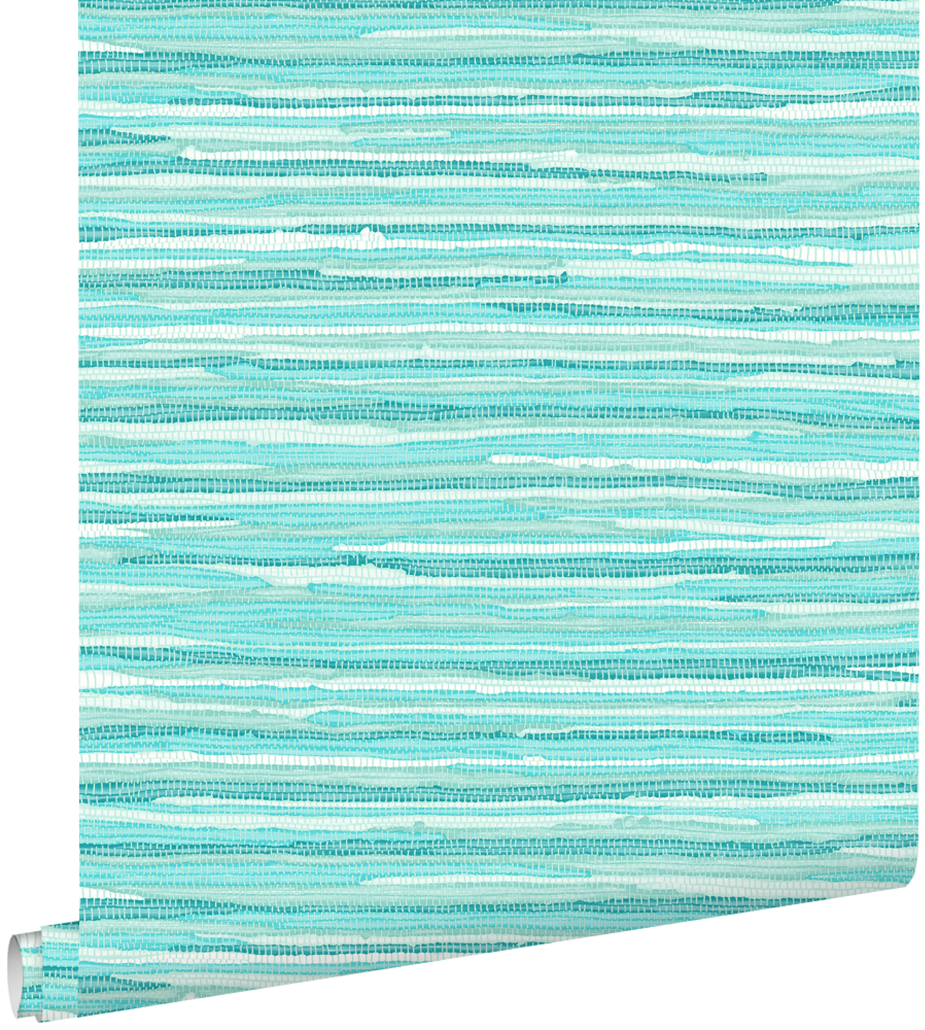 Estahome papel pintado efecto tejido turquesa - 53 cm x 10.05 m - 148621