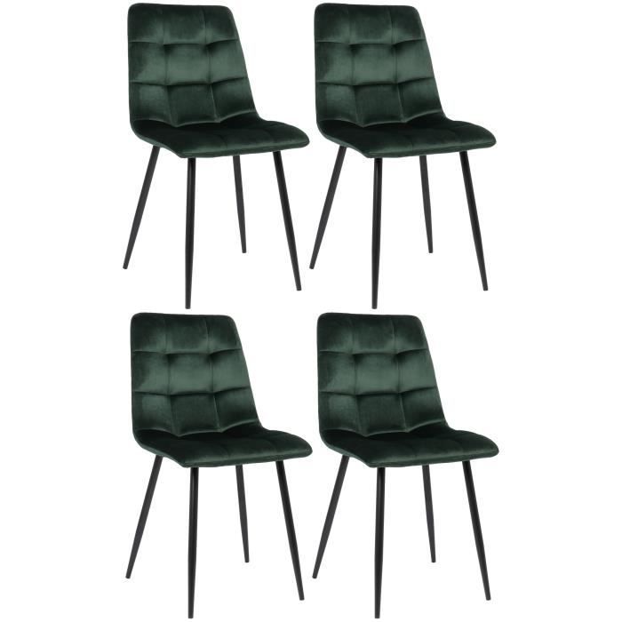 Sillas comedor tilde terciopelo verde pack 4 - 88 cm