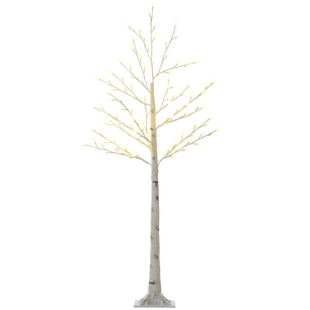 Árbol de luce 20x20x150 cm pp color blanco Homcom