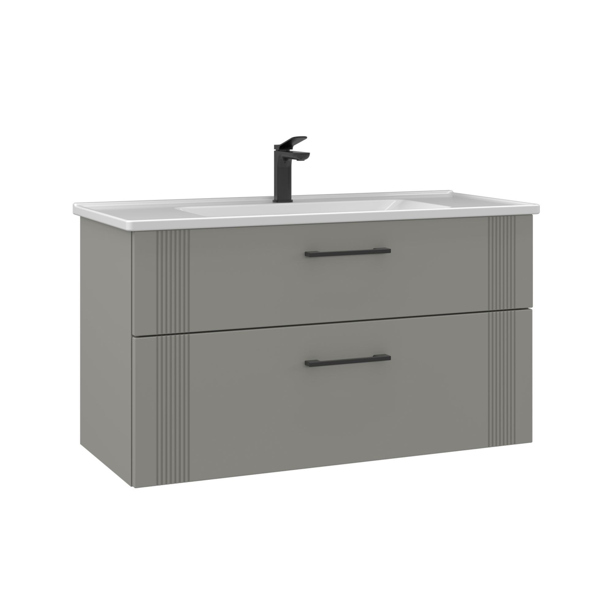 Mueble para lavabo <<bari 100 v2>> - 100 x 45 x 55 cm - mate cashmere