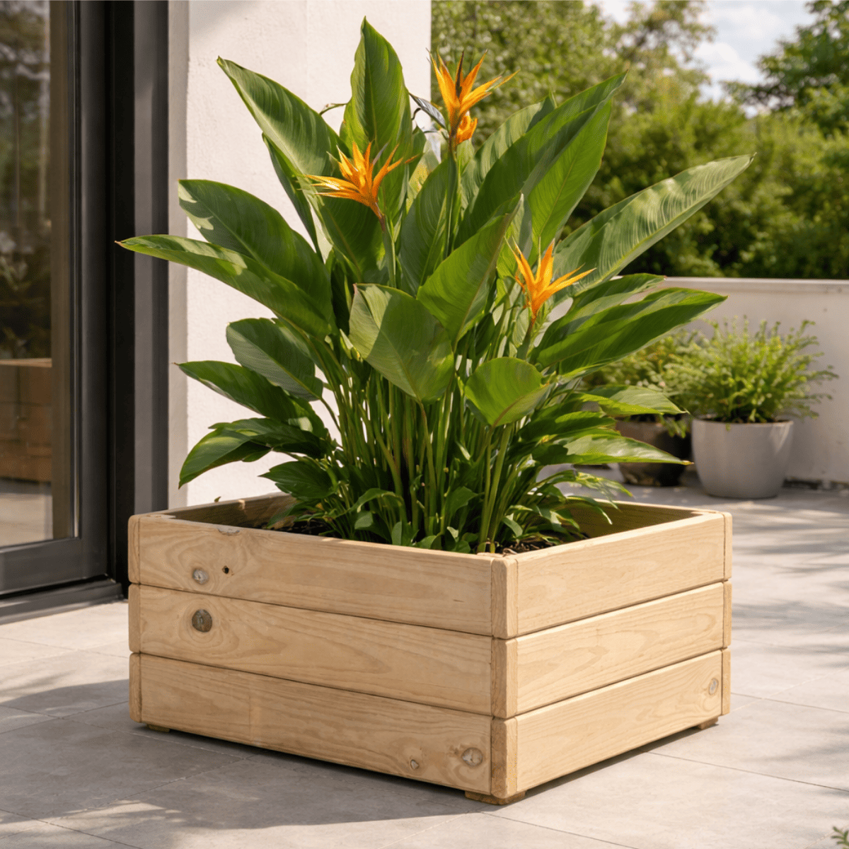 Jardinera de madera eko de pino tratada vidahuerto 60x60x30 cm.