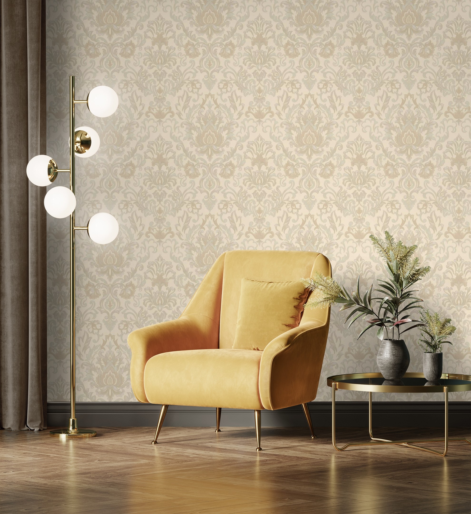 Papel pintado gaulan damasco lujoso textura de tela tejida en 10.6m²