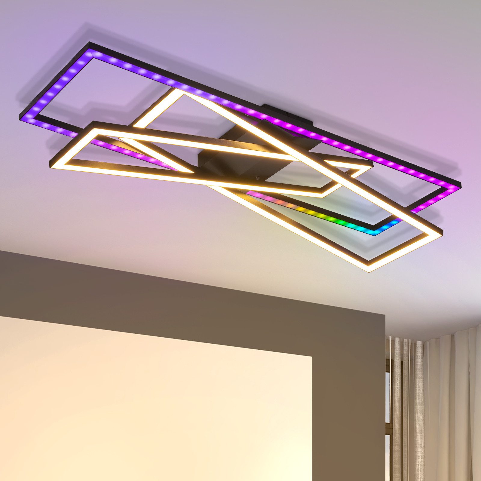 Nettlife plafon de techo LED negro 75x23.5 ip20
