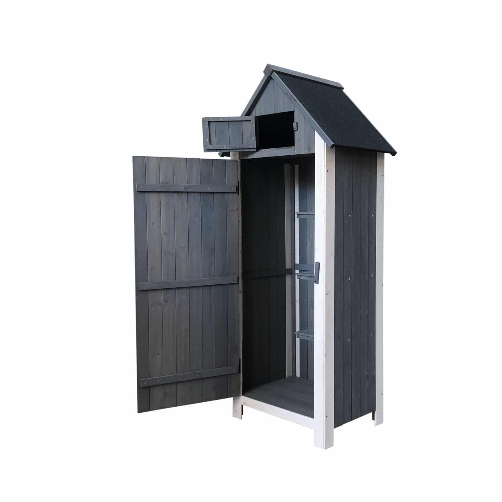 Armario multiusos para jardín gardiun kylie gray 54x77x179 cm en madera con