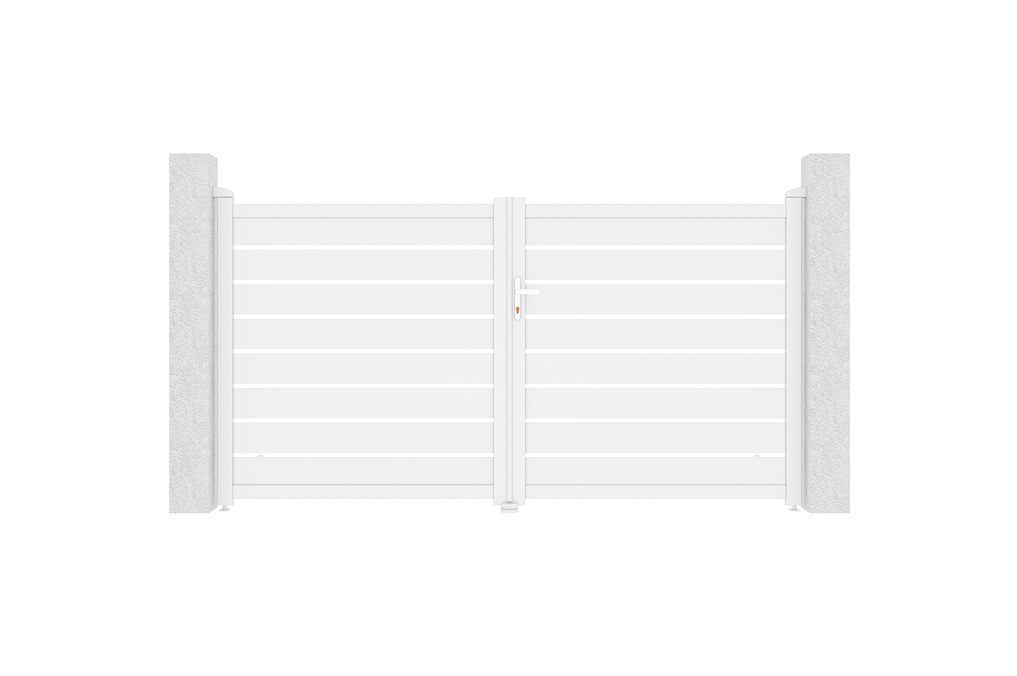 Portón abatible 3m vogel al.160cm alu blanco + motorización bunker b500