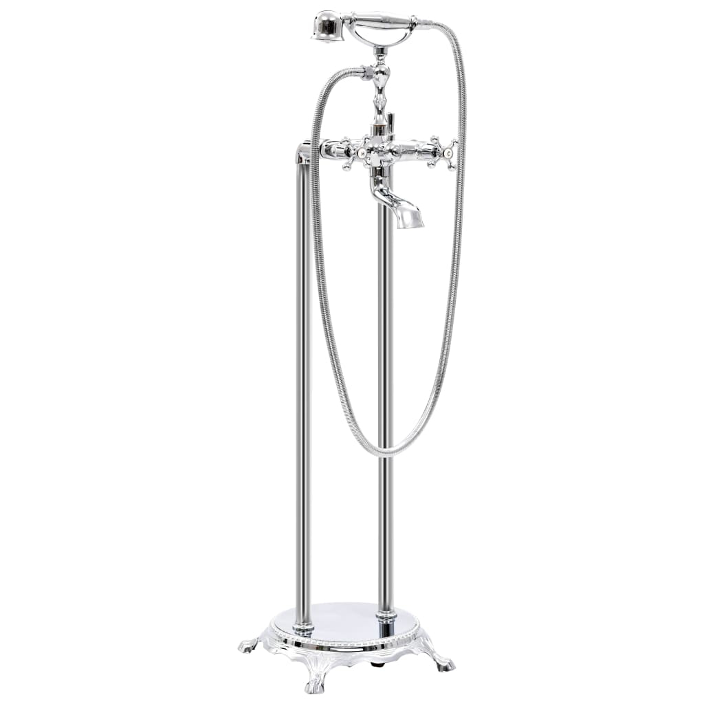 vidaXL grifo para bañera de pie acero inoxidable plateado 99,5 cm