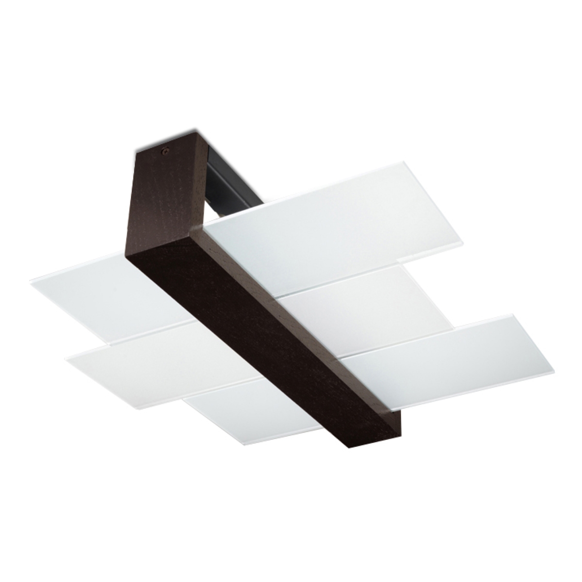 Lámpara de techo feniks 2 wengué madera/vidrio 43x12x43cm