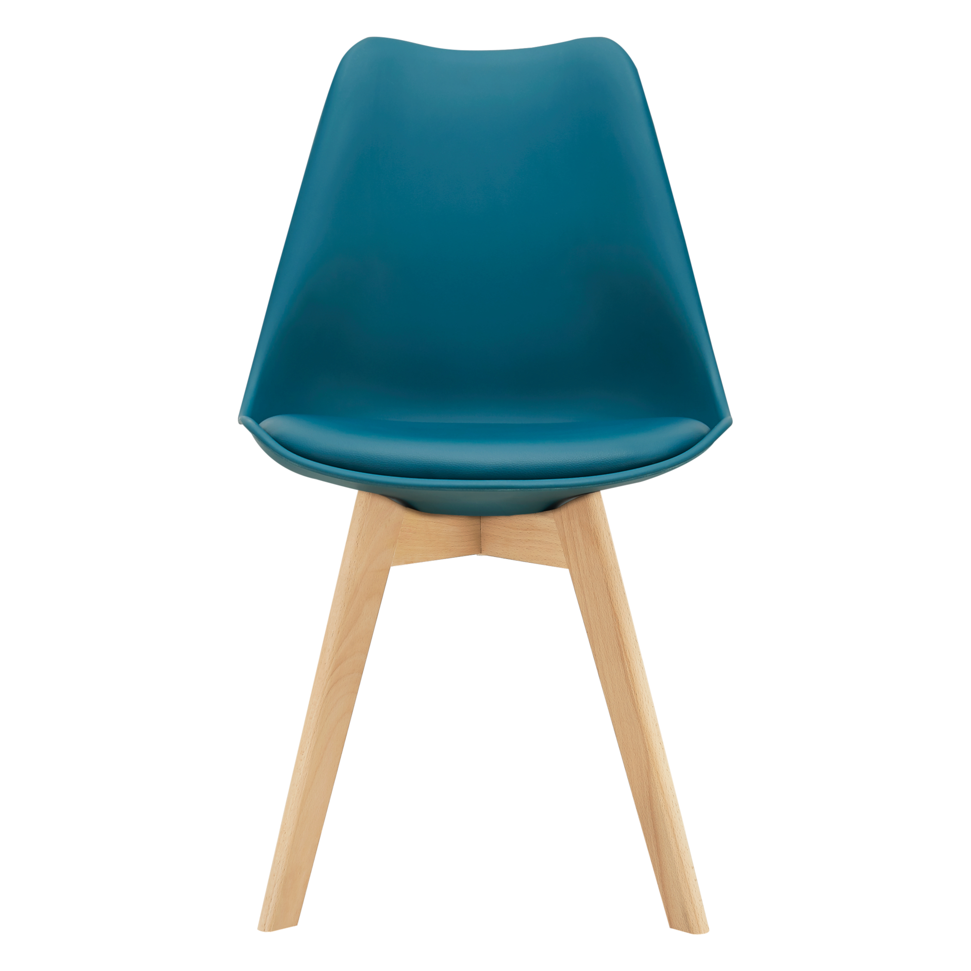 Juego de 4 sillas de comedor fläten 82x49x54cm polipiel turquesa [en.casa]