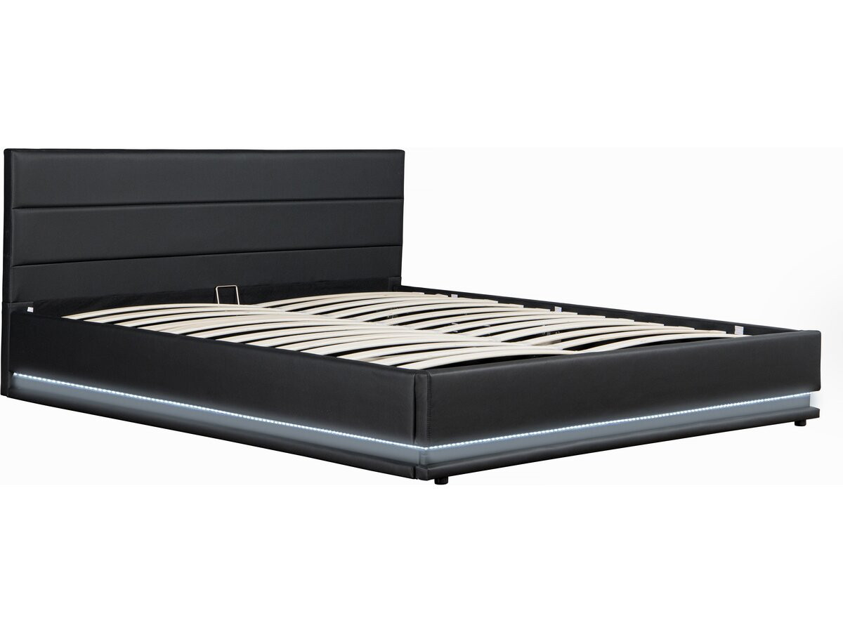 Cama con LED "anastasia"- 160 x 200 cm - negro