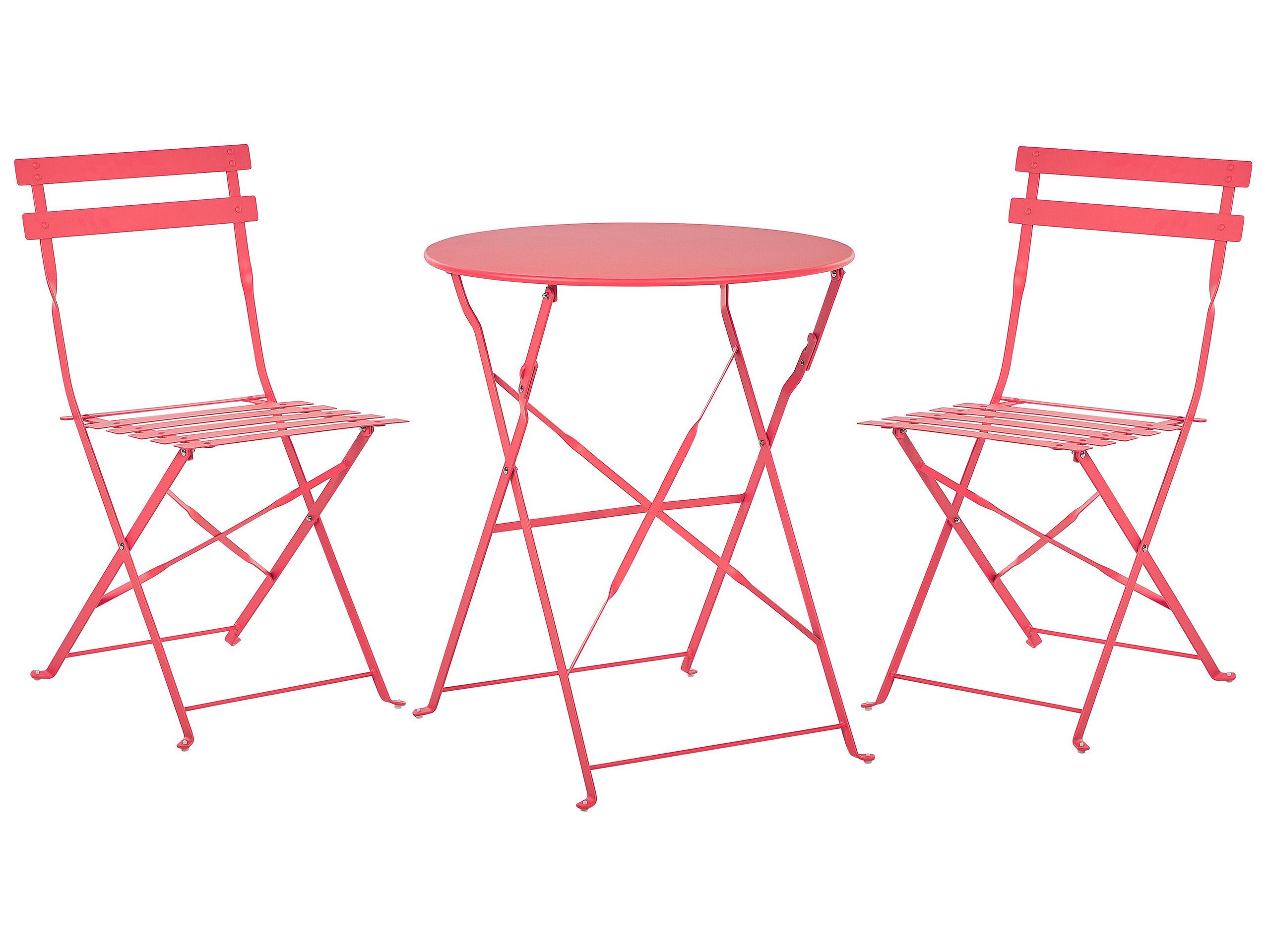 Conjunto de balcón plegable fiori metal rojo