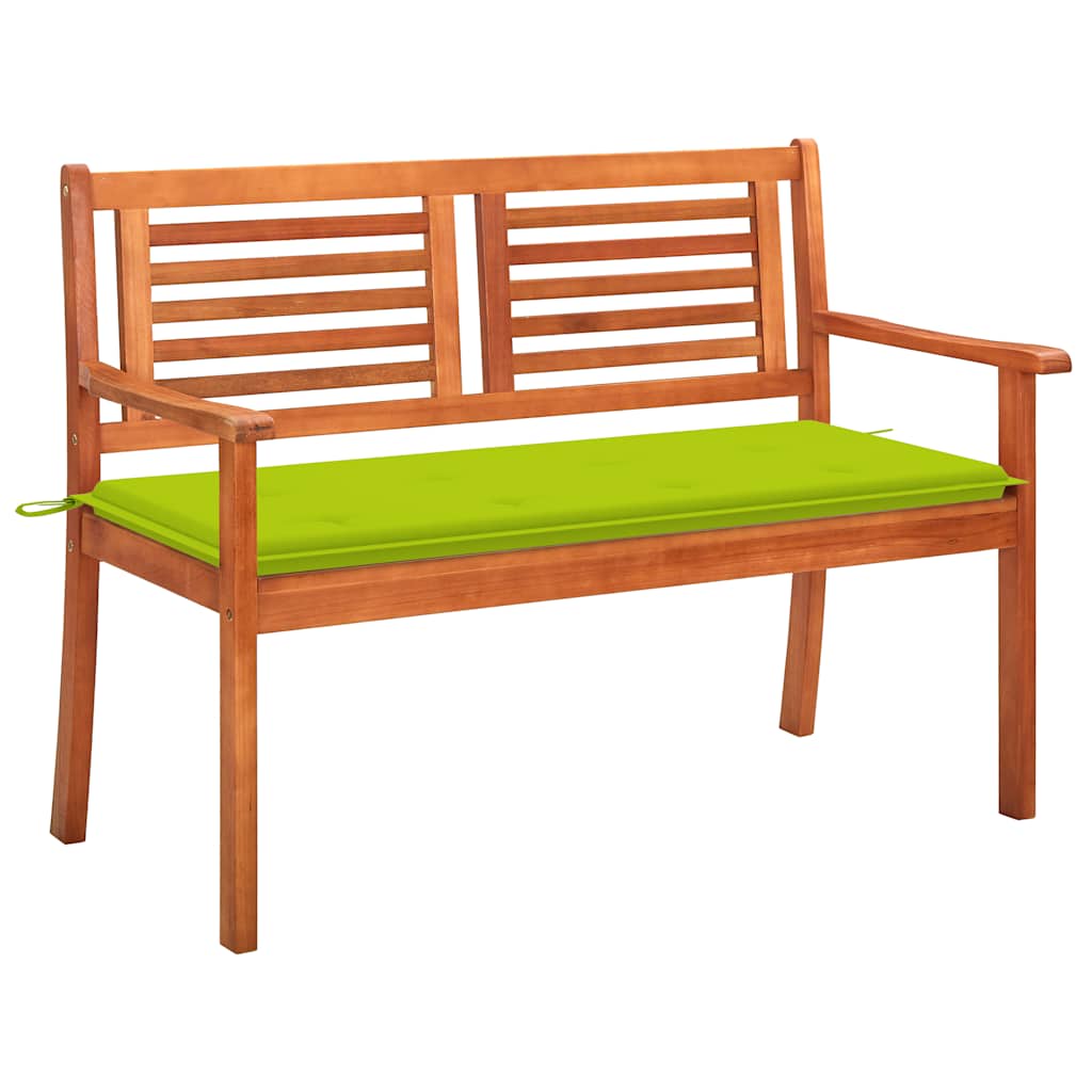 Banco de jardín 2 plazas madera maciza eucalipto y cojín 120 cm joy648494