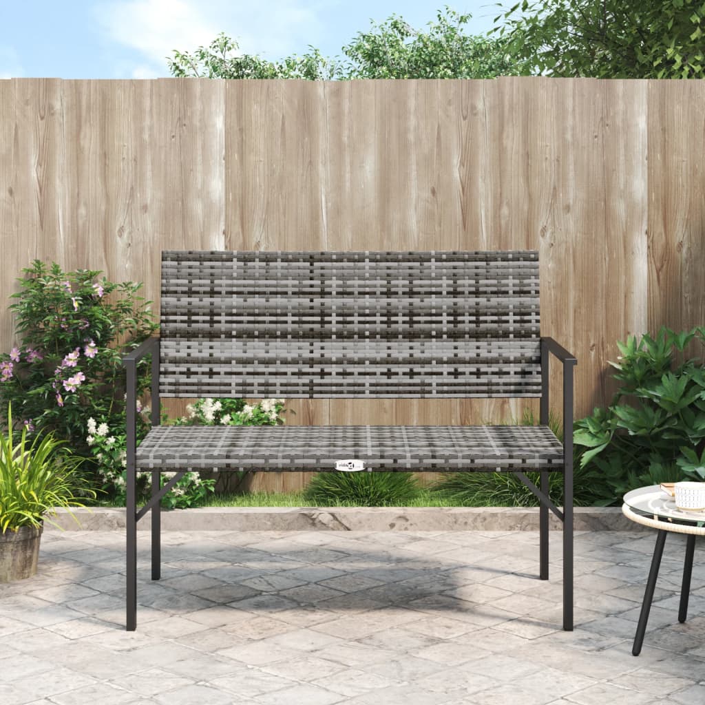 Banco de jardín de 2 plazas ratán sintético gris joy575162