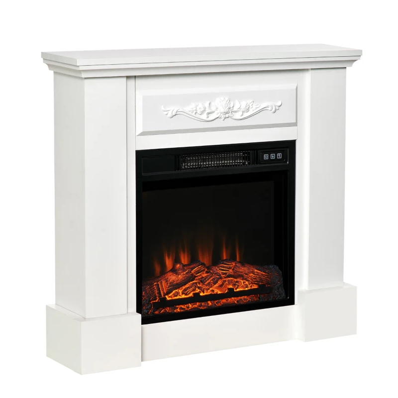 Chimenea eléctrica 80.7x22.5x76.5 cm color blanco Homcom