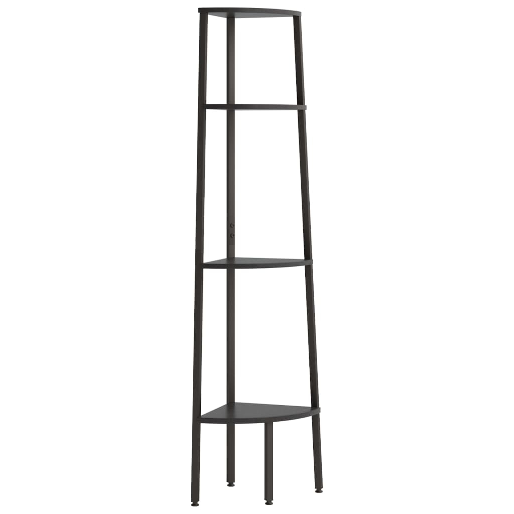 vidaXL estantería de esquina de 4 niveles negra 45,5x31,5x150 cm