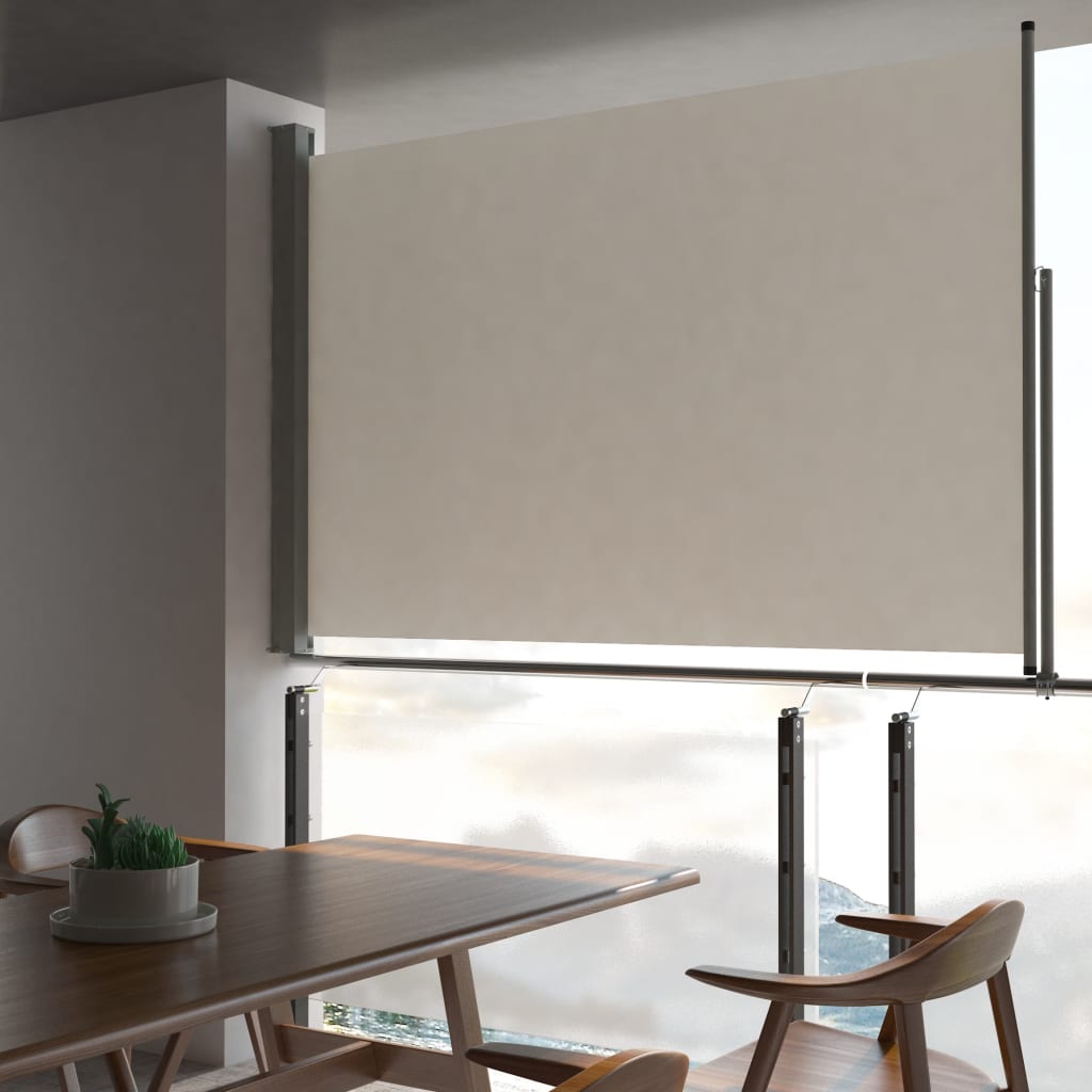 Toldo lateral retráctil para patio 160x300 cm crema ety5918144