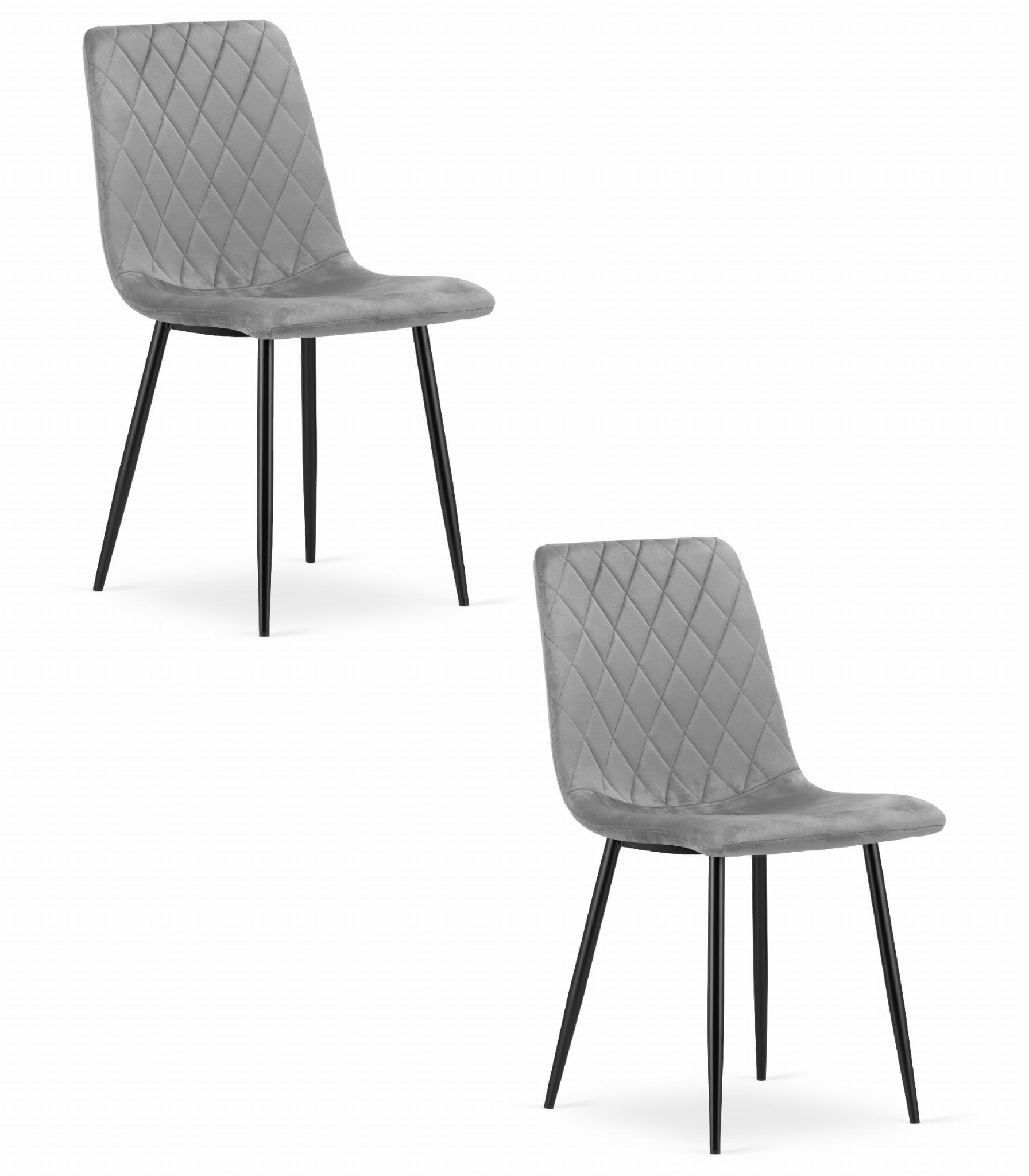 Silla valora turin de terciopelo gris claro para salón (x2)