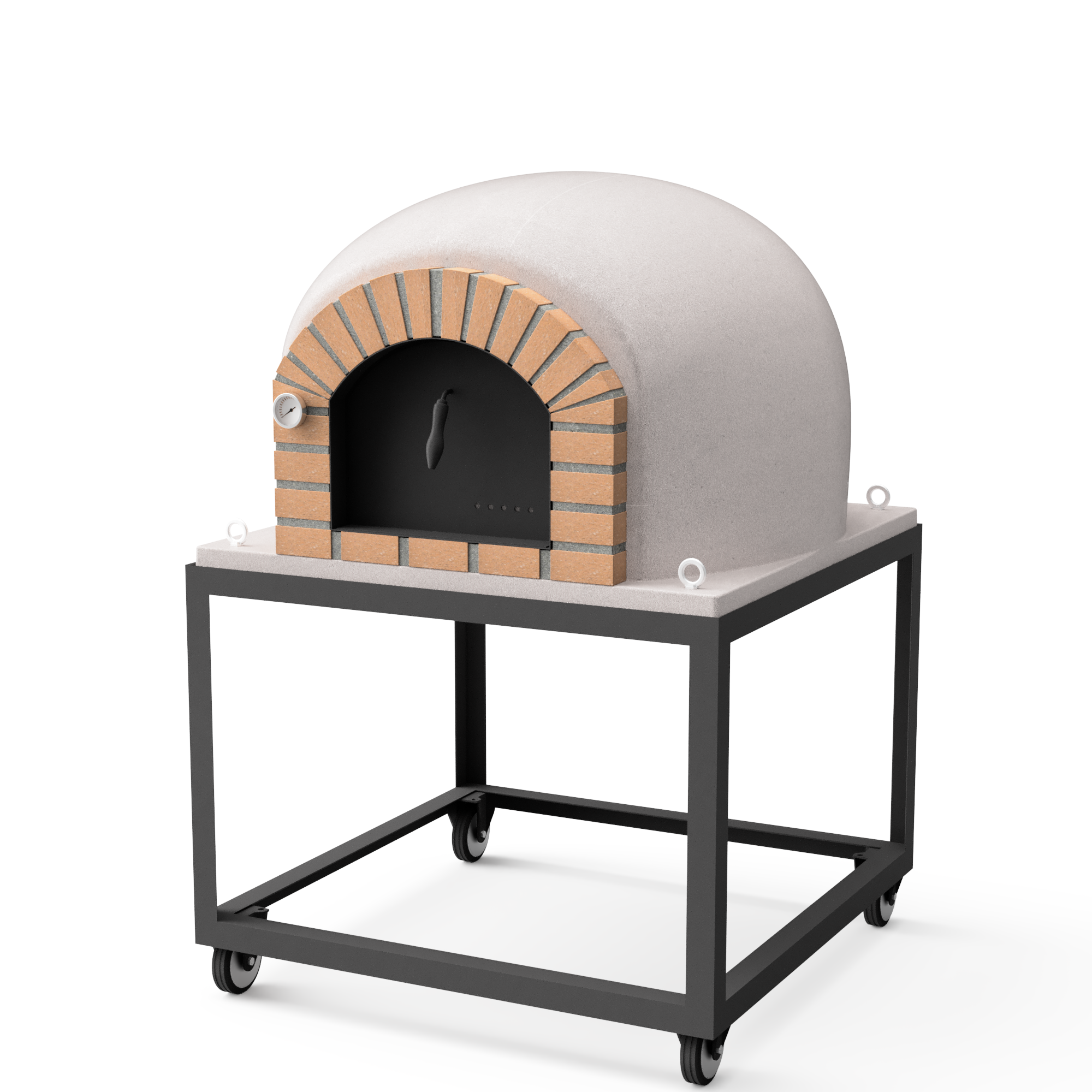 Horno de leña exterior de obra modelo stromboli blanco - 100x100x157cm