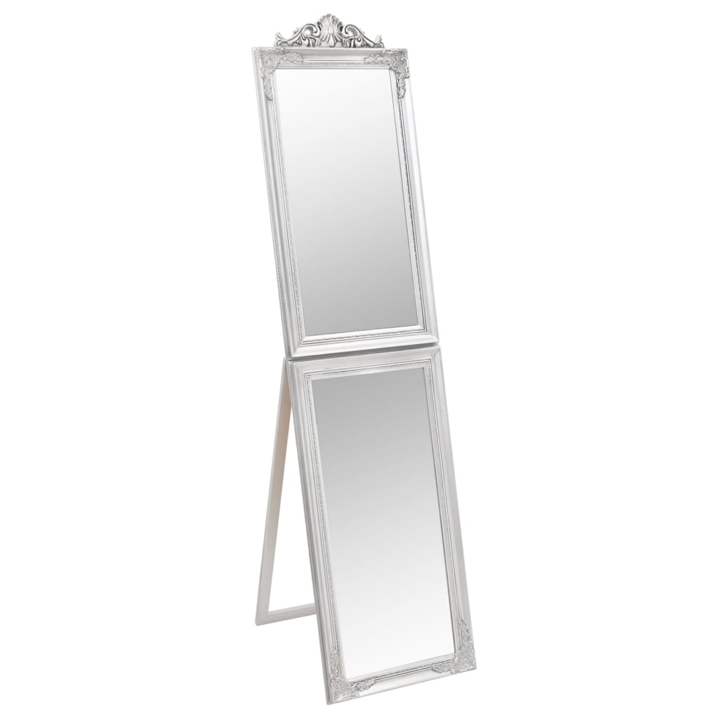 vidaXL espejo de pie plateado 45x180 cm