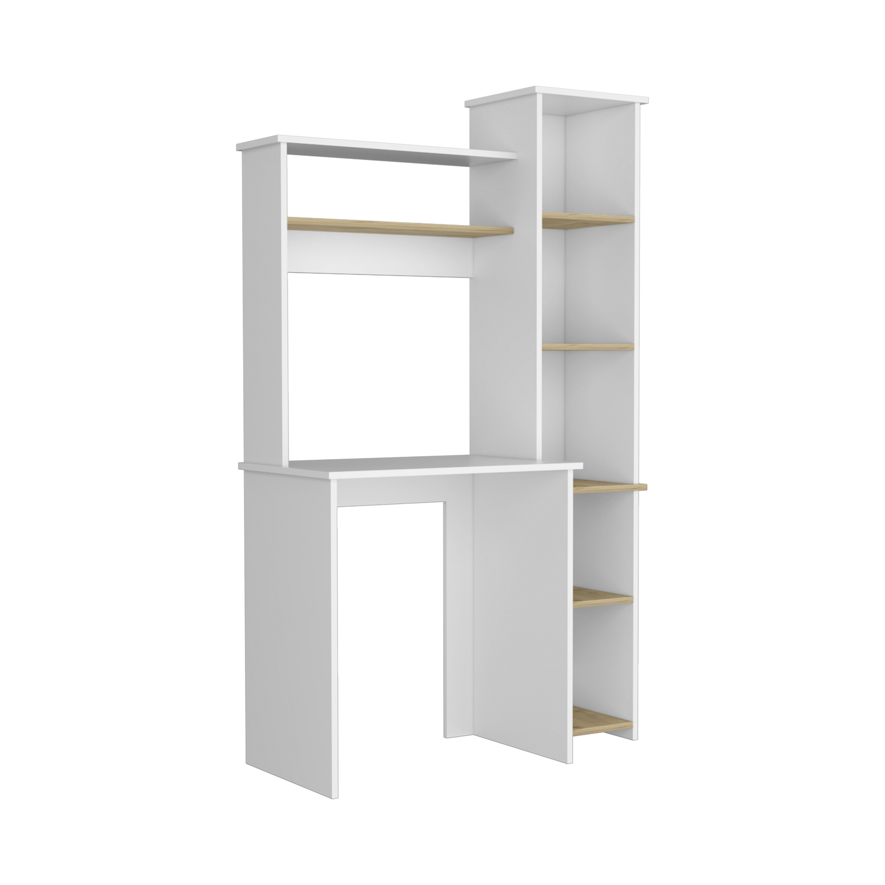 Mesa de escritorio heinrich con estantes blanco / duna