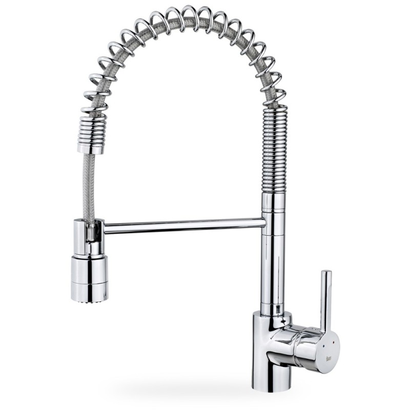Grifo teka ark 937 cromo pescadera caño giratorio muelle flexible