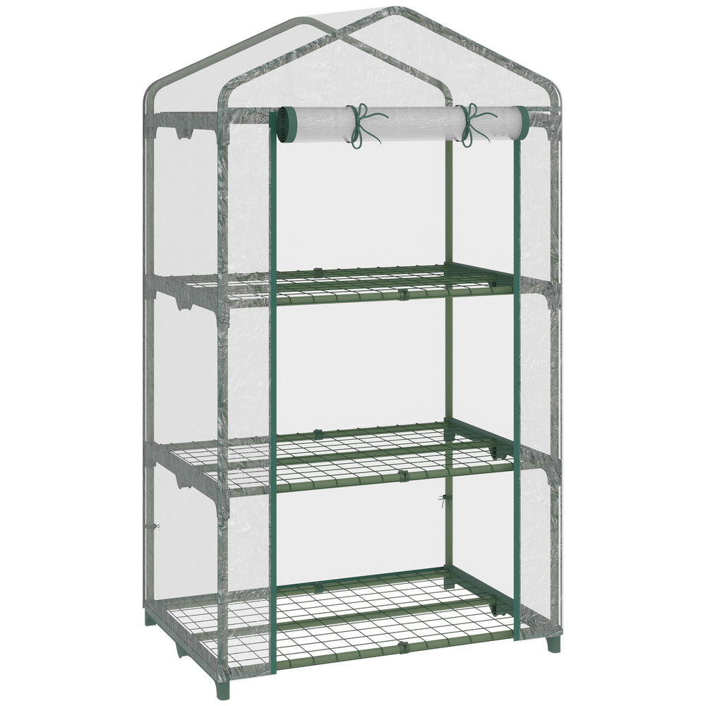 Invernadero de jardín 69x49x125 cm metal, PVC transparente Outsunny