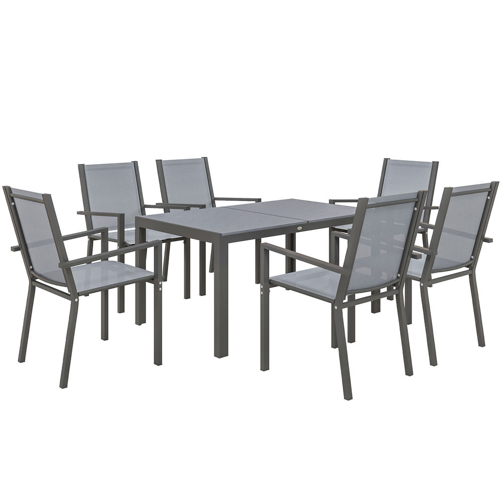 Conjunto de jardín 150x90x73 cm acero, textilene color gris Outsunny
