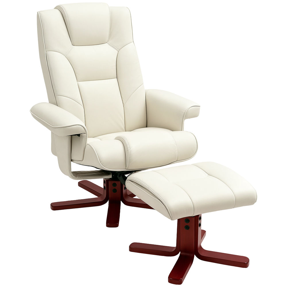 Sillón reclinable 84x84x104 cm tejido tecnológico, madera color beige