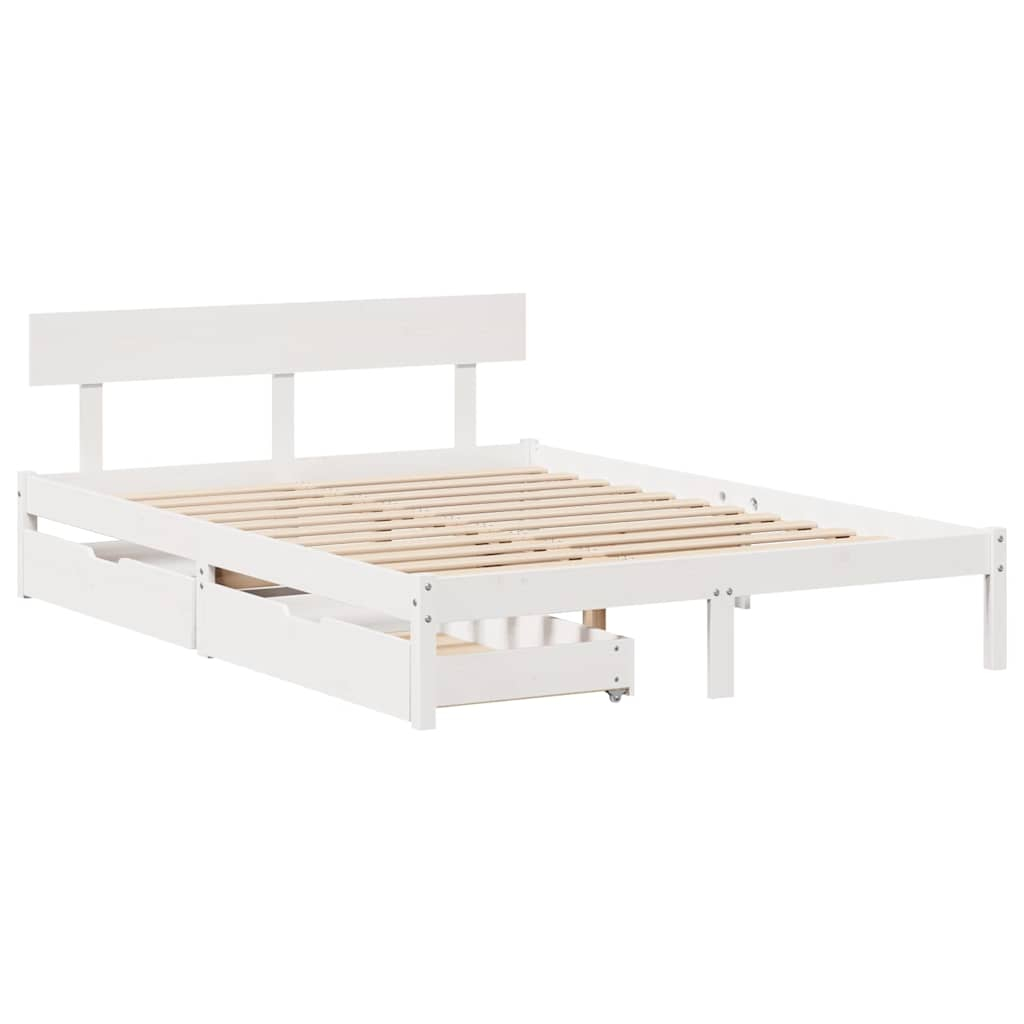 vidaXL estructura de cama sin colchón madera de pino blanca 120x200 cm