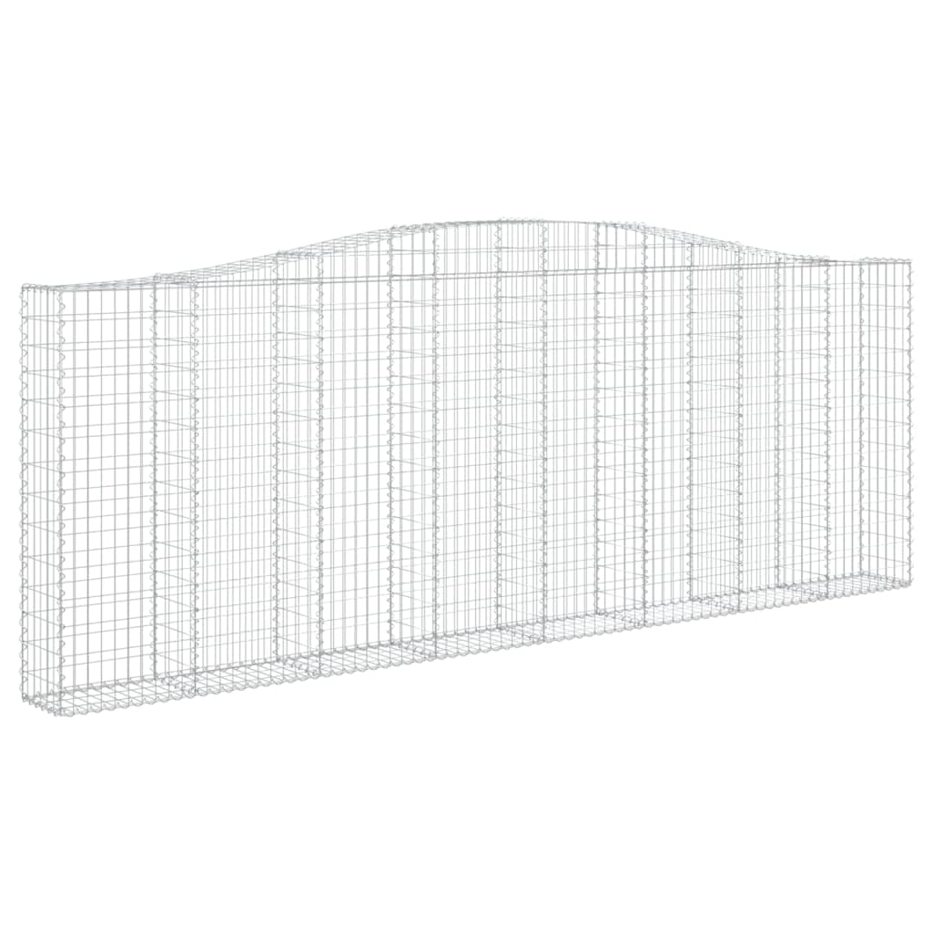 vidaXL cestas gaviones 6 uds forma de arco hierro 400x30x140/160 cm