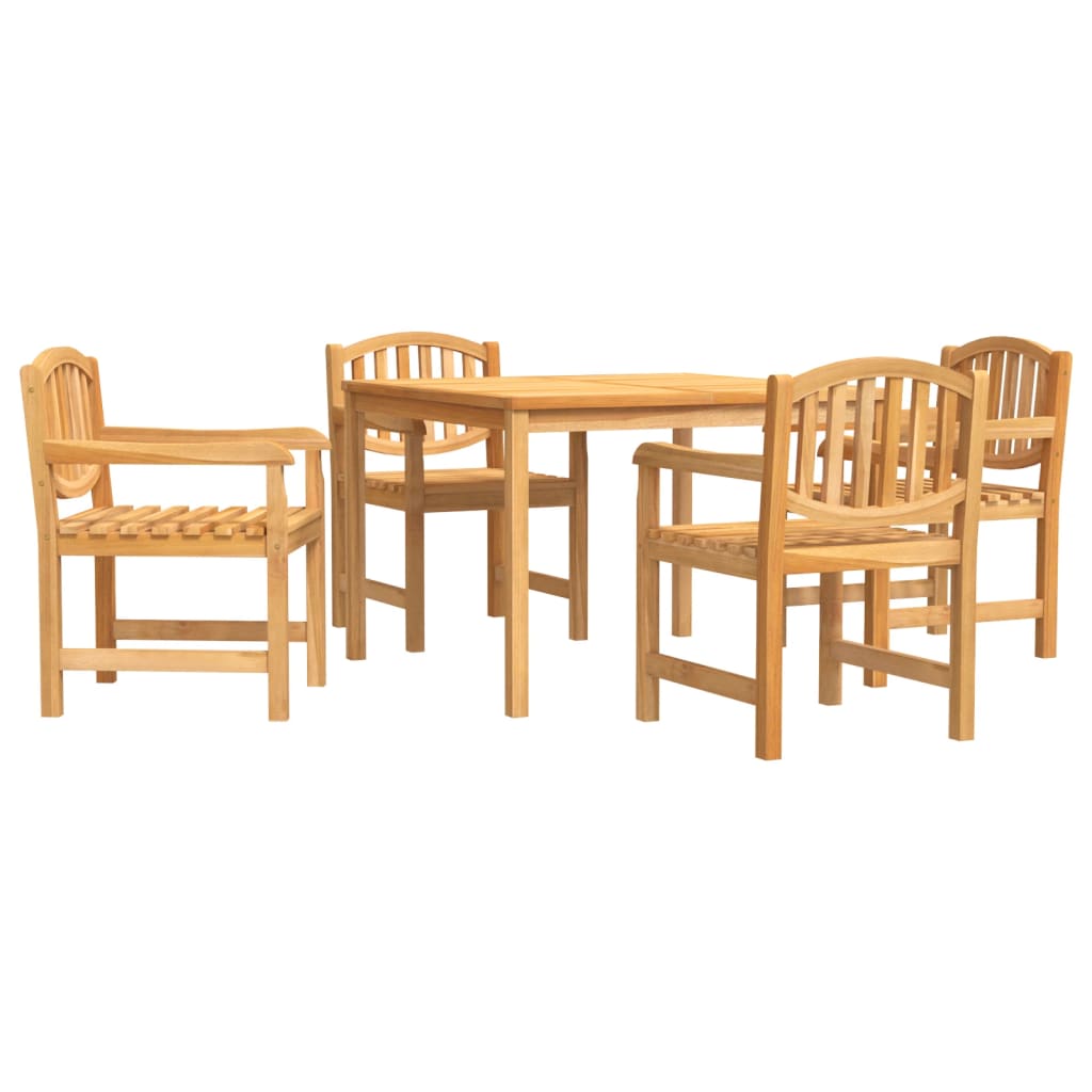 vidaXL juego de comedor para jardín 5 piezas madera maciza de teca