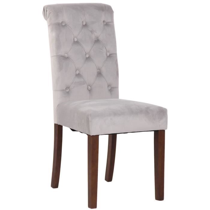 Silla tapizada vintage gris - tela - 1 unidad - 98 cm