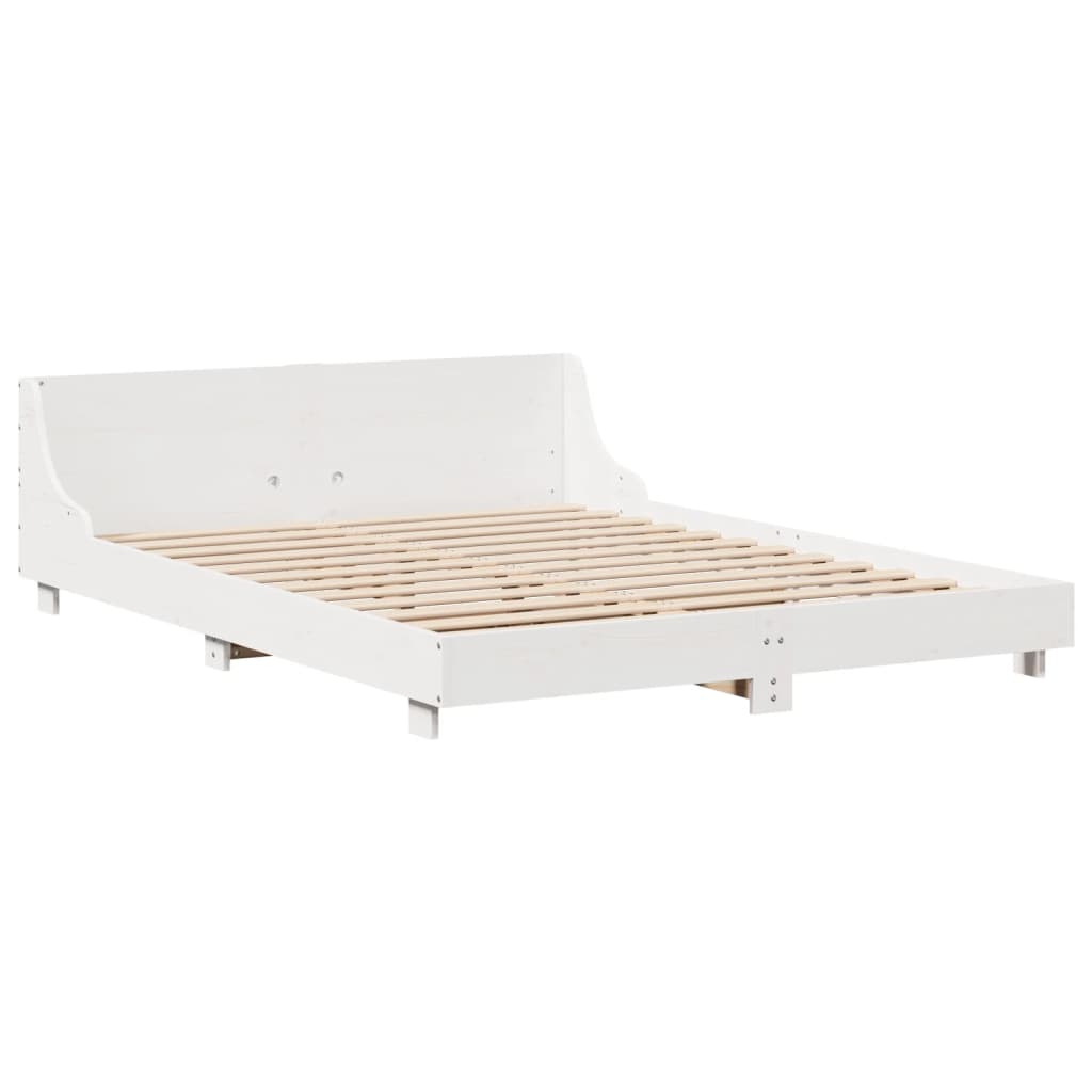 vidaXL estructura de cama sin colchón madera de pino blanca 140x190 cm