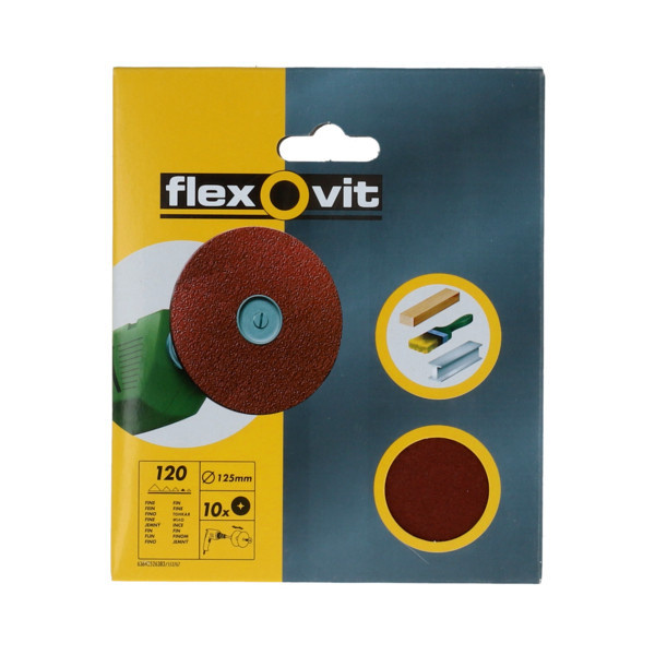 10 DISCOS DE LIJA PARA TALADRO 125 MM GR 120