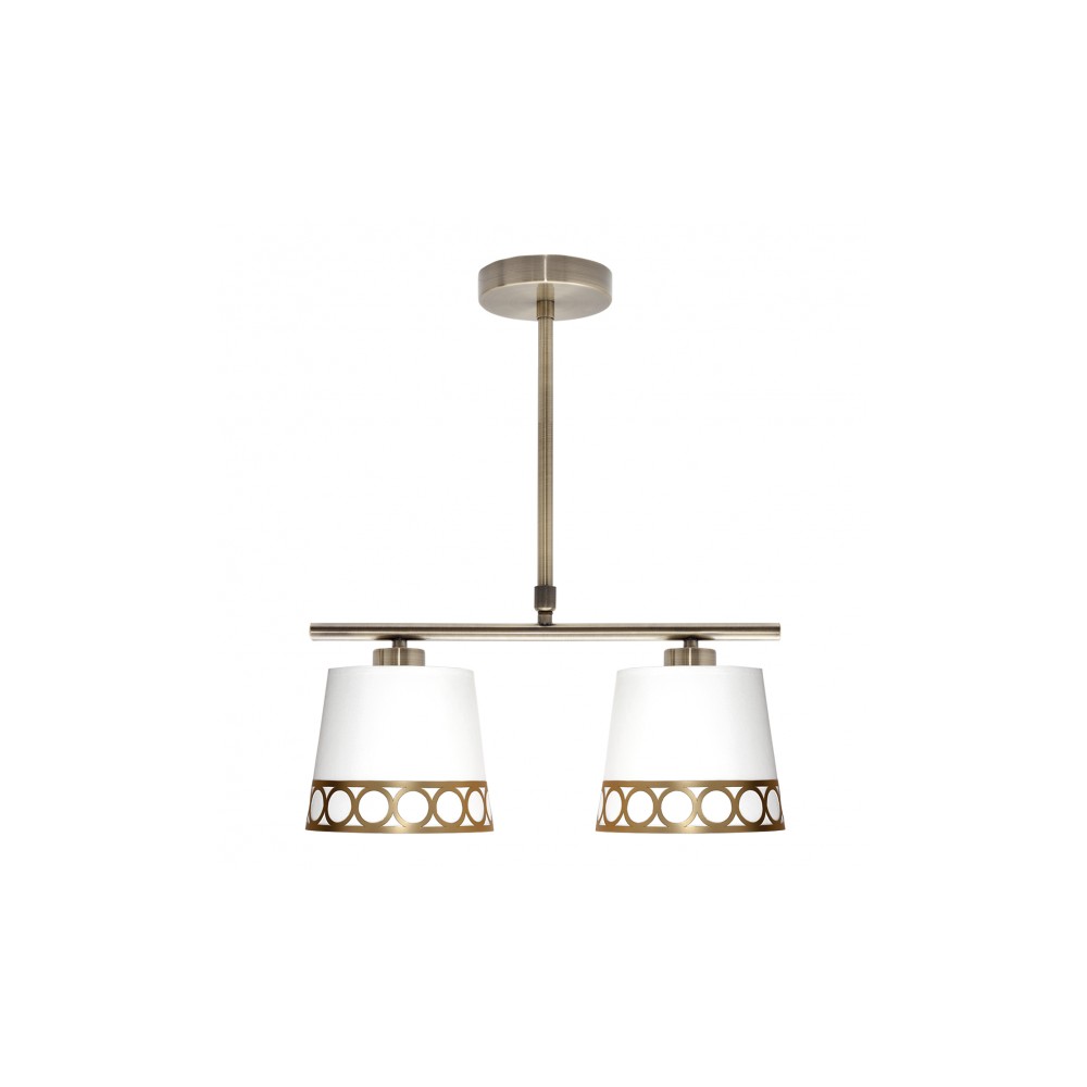 Lámpara de dos luces - fab 114852029 - metal - blanco/oro - casquillos e14