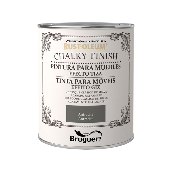 Rust-oleum bruguer chalky finish pintura mue antracita 750ml