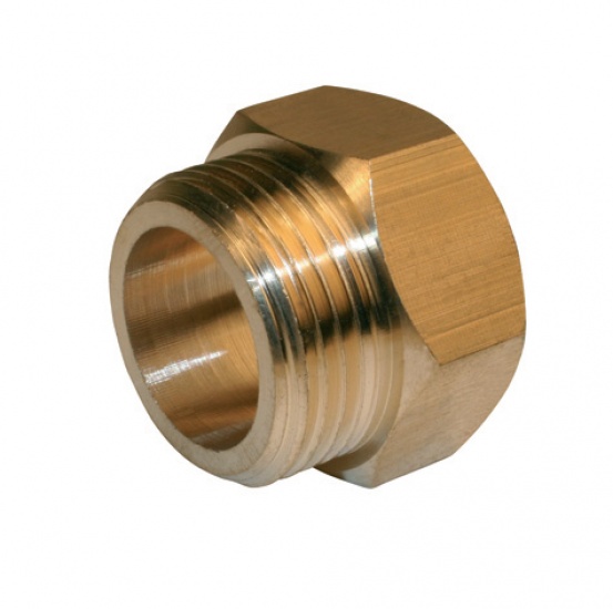Racor roscado de latón f 26 x 34 para tubo de cobre