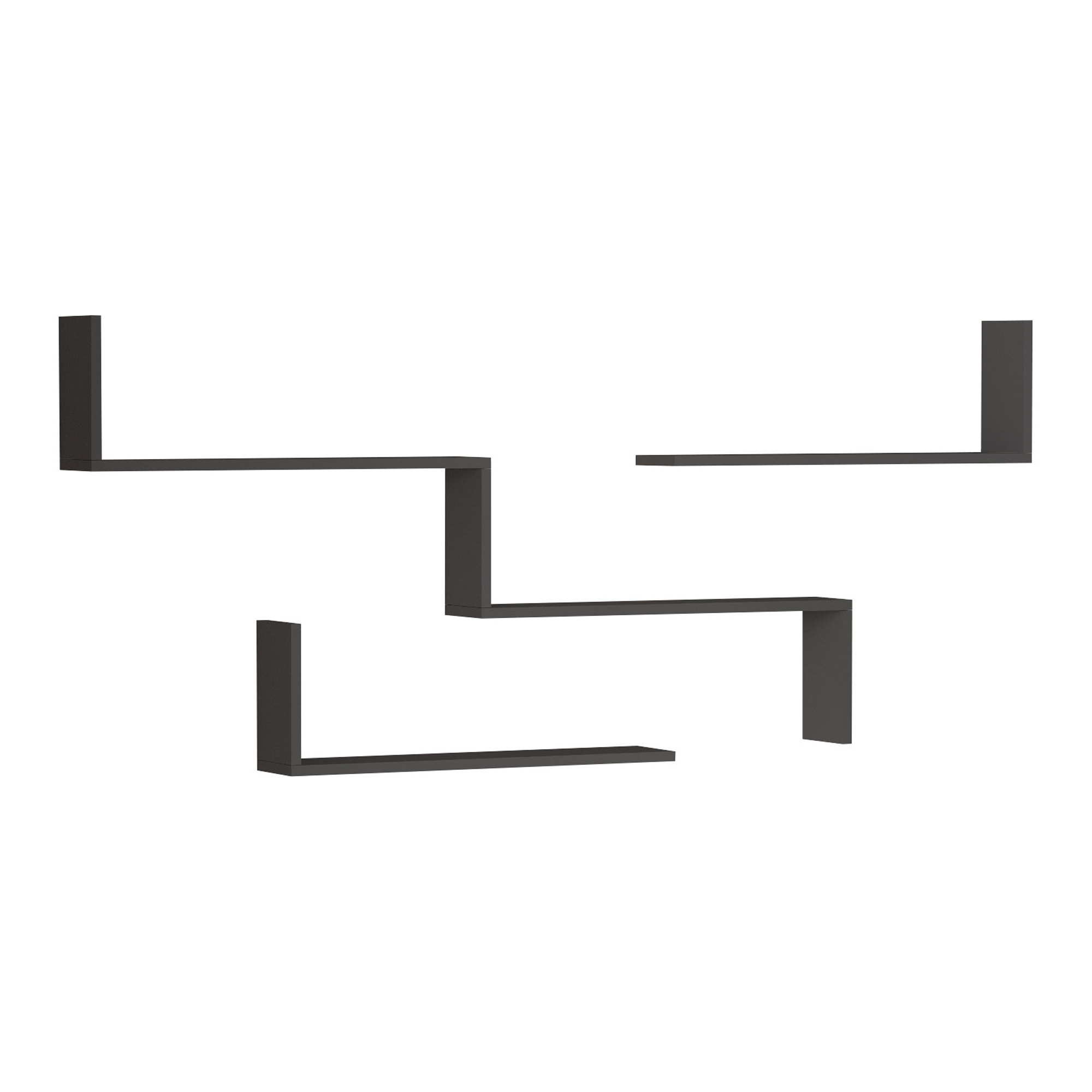 Set de 3 estanterías de pared vepinshul - antracita [en.casa]