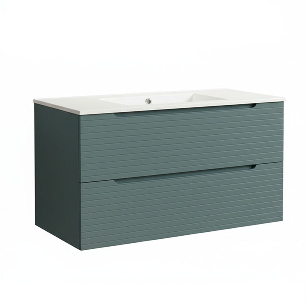 Móveis banho lavatório, boreal 100x45 cm azul oceano 2 gavetas suspensas