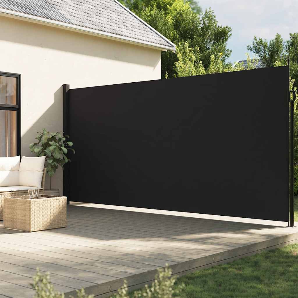 Pantalla de jardín, toldo lateral retráctil negro 220x600 cm ety5466410