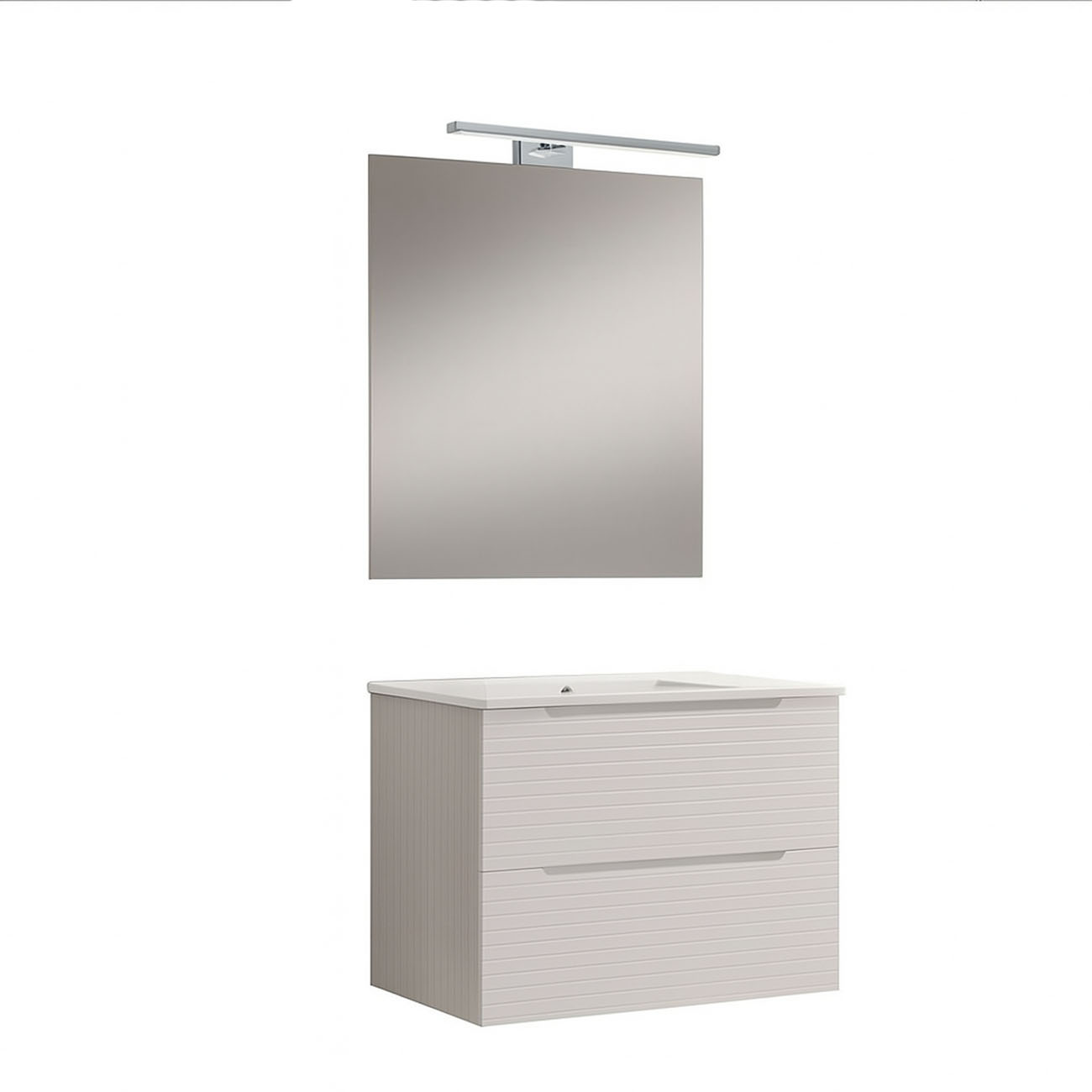 Móveis banho completo LED, boreal 60x45 cm branco mate 2 gavetas suspensas