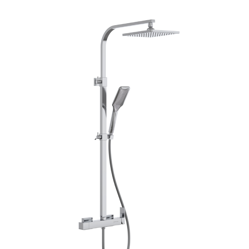 Columna de ducha monomando cuadrada cromo PVC laura